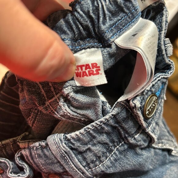 H&M Boys Star Wars Carpenter Jeans • Youth Sz 3–4Y • Elastic Waist Denim Painter - Picture 7 of 7
